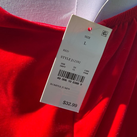 NWT Red Velvet Christmas Holiday Reindeer Overalls - Picture 5 of 7